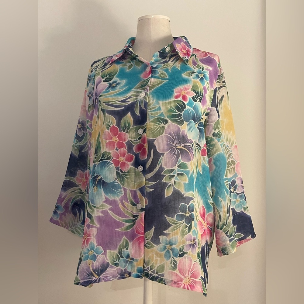 Alfred Dunner Colorful Women’s Floral Top | Size 12P